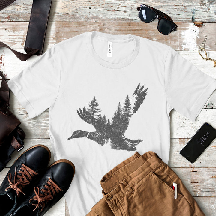 a t - shirt with a picture of a bird on it