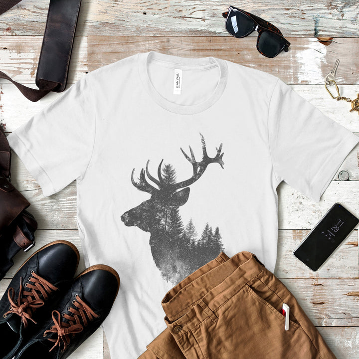 a t - shirt with a picture of a deer on it