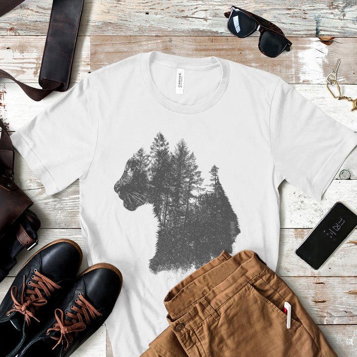 a t - shirt with a picture of a bear on it